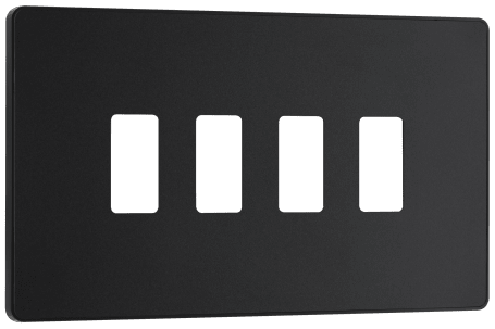 BG Evolve RPCDMB4B Matt Black 4 Module Rectangular Front Plate