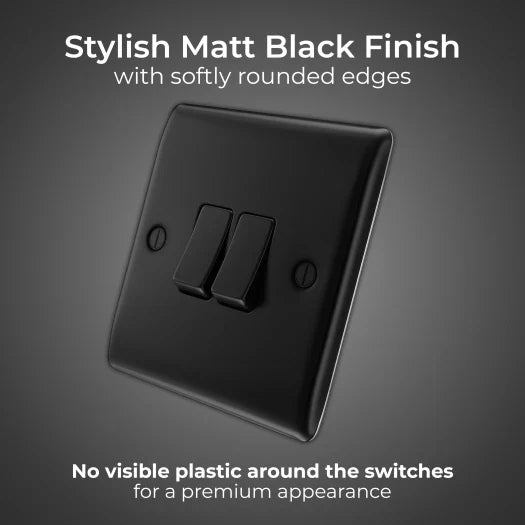 BG Nexus NFB42 2 Gang 2 Way Light Switch - Matt Black