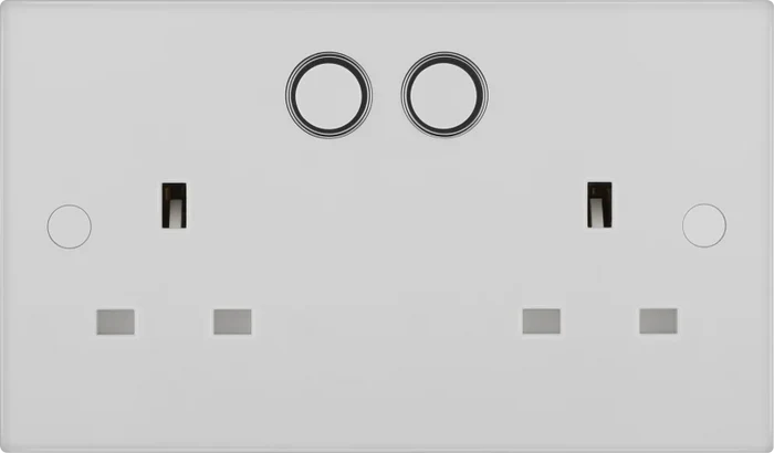 BG Smart 922/HC 13A Double WiFi Smart Switched Socket – White Square Edge