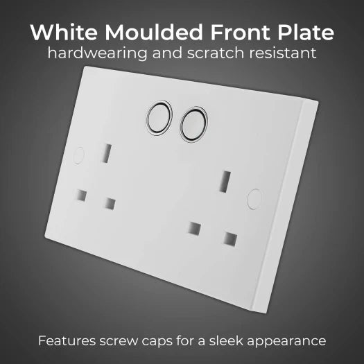 BG Smart 922/HC 13A Double WiFi Smart Switched Socket – White Square Edge