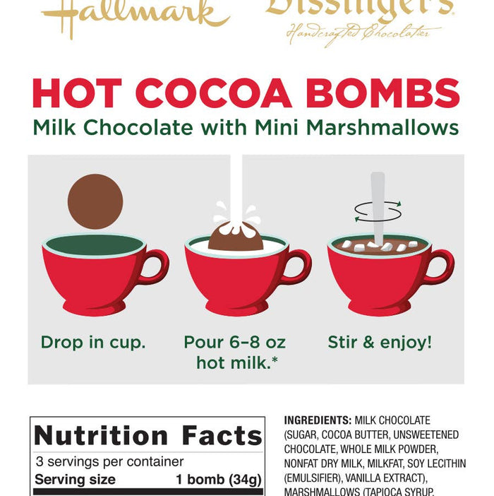 Bissinger's Hallmark Hot Cocoa Bombs - 3 Pc