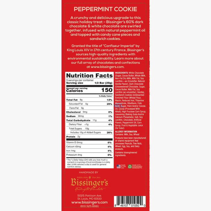 Bissinger's White & Dark Peppermint Cookie Bar