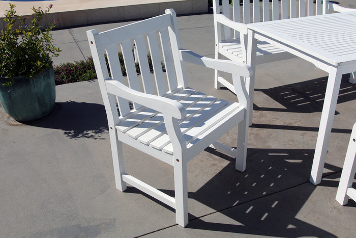 Bradley Eco-friendly Outdoor White Wood Garden Arm Chair