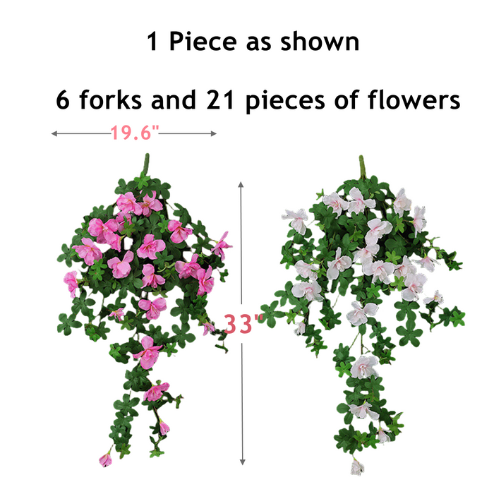 Bulk 33" Faux Silk Azalea Spills for Outdoors, 2-Pack UV Protected Fake Flowers No Watering Wholesale