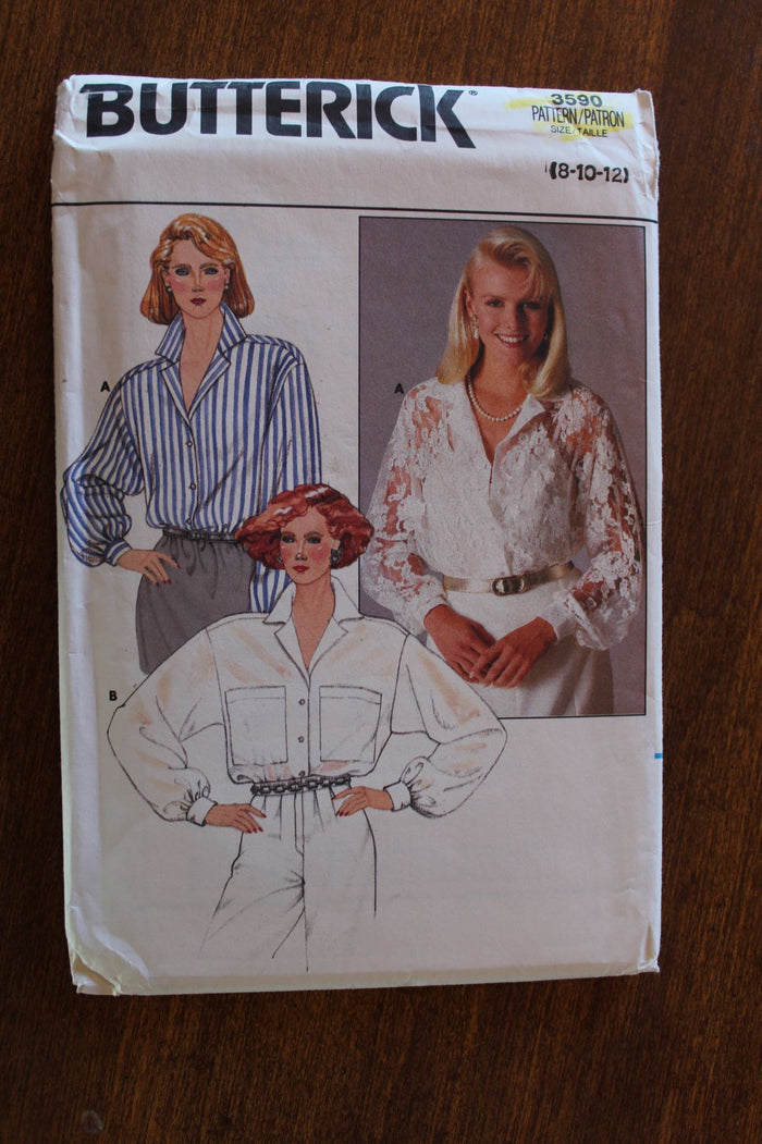 Butterick 3590, Misses Blouses, Camisoles, Uncut Sewing Pattern