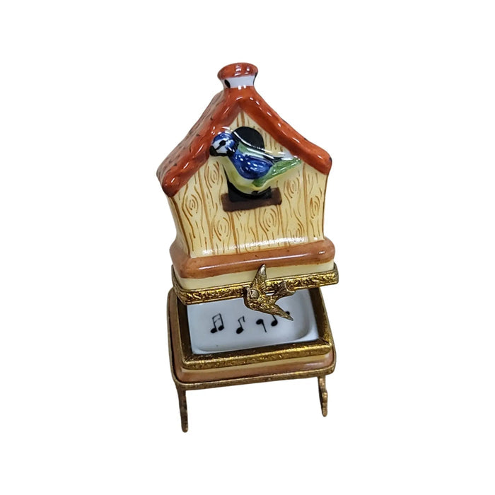 Charming Limoges Bird House Box for Collectors in Limoges porcelain, shown from another angle