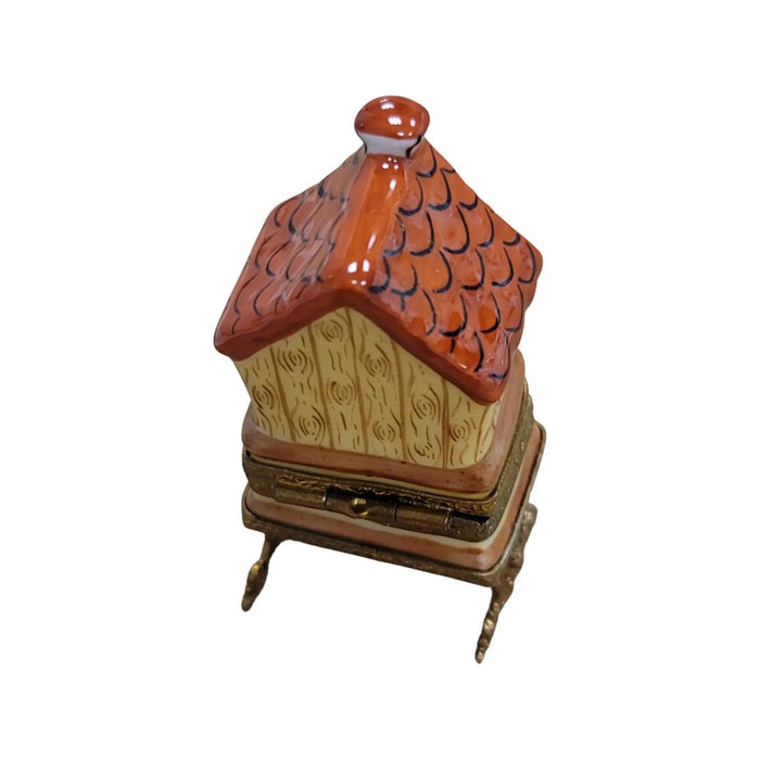 Another view of the Charming Limoges Bird House Box for Collectors in Limoges porcelain