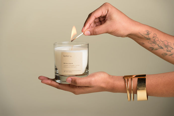 #Chillaxin Luxury Candle with Playlist  - ships directly from maker