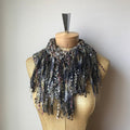 Chocolate Tweed Shawlette w/Fringe