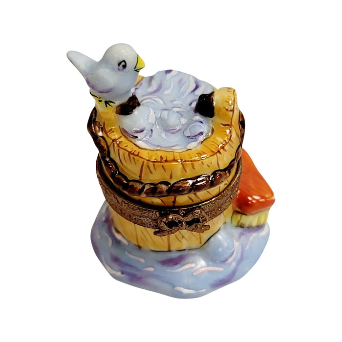 Cinderella Wash Bucket Limoges box, hand-painted porcelain made in France