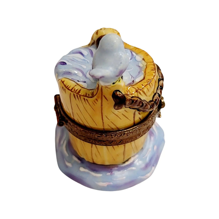 Another view of the Cinderella Wash Bucket Limoges trinket box
