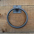 Classic Iron Towel Ring - Square Backplates - Old West Iron