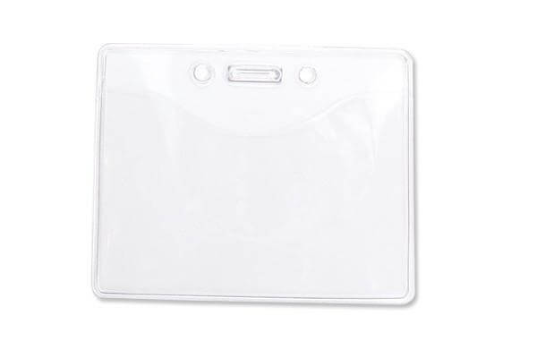 Clear Vinyl Horizontal Anti-Print Transfer Badge Holder, 3.63" x 3" - All Things Identification