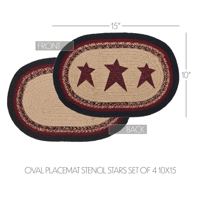 Connell Oval Placemat Stencil Stars Set of 4 10x15