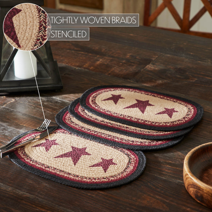 Connell Oval Placemat Stencil Stars Set of 4 10x15