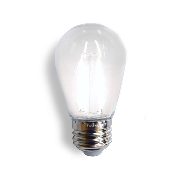 CORD + Shatterproof Bulb | Black Weatherproof Outdoor Pendant Light Lamp Cord Combo Kit, S14 Cool White Bulb