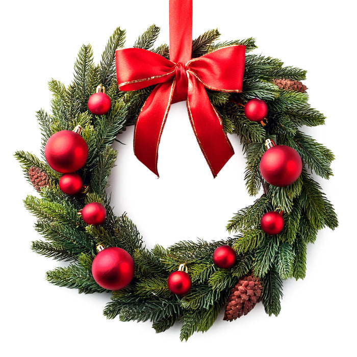 Crimson Evergreen Wreath - UK - TCS Sentiments Express