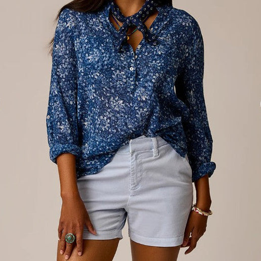 Dylan Gauze Shirt -Indigo Floral