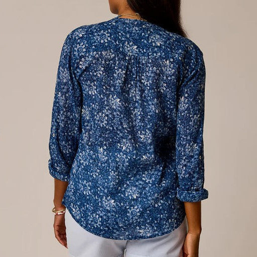 Dylan Gauze Shirt -Indigo Floral