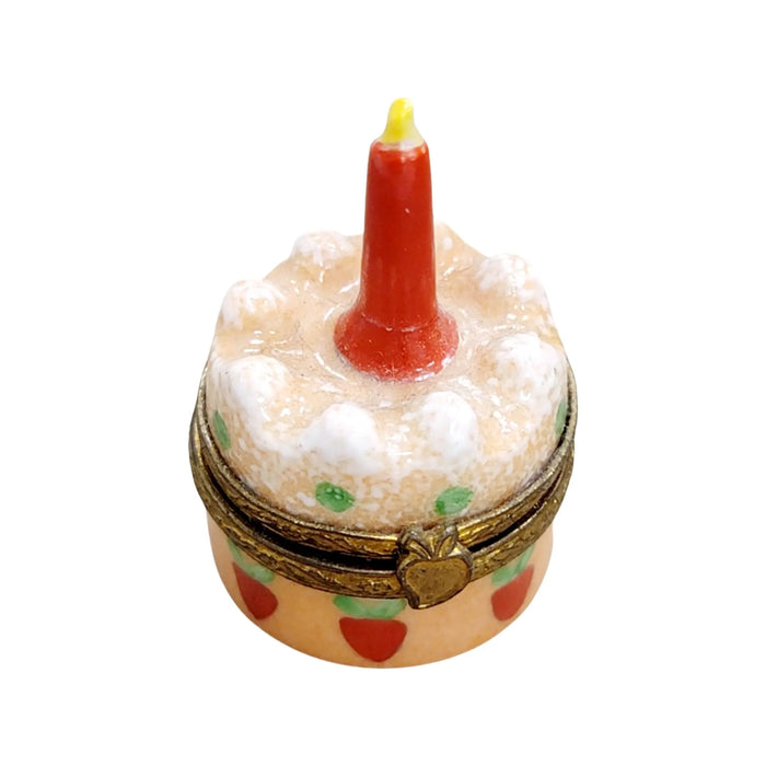 Elegant Cake for Celebrations Limoges box, hand-painted porcelain made in France