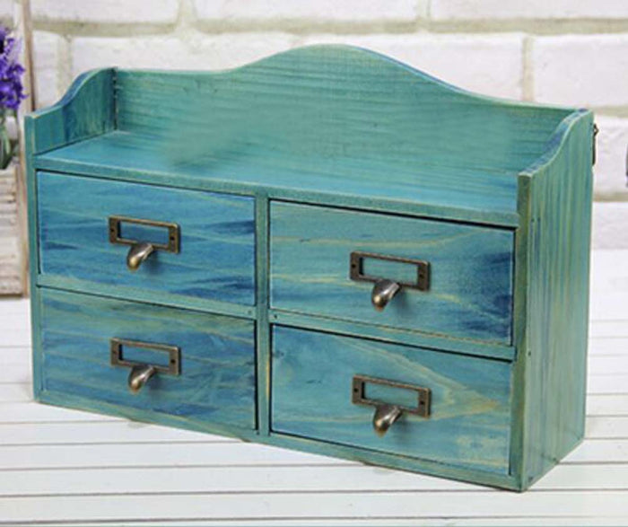 Elegant Original Wood Storage Chests Desktop Receive Container Four Drawer