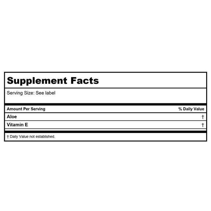Emerita Personal Moisturizer with Aloe and Vitamin E 4oz  30520 - Supplement Facts panel