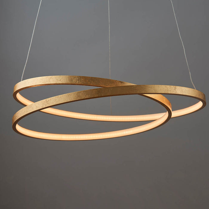 Endon Lighting 72479 Scribble Ring Gold Leaf-Colour IP20 33W 3000K Pendant Light