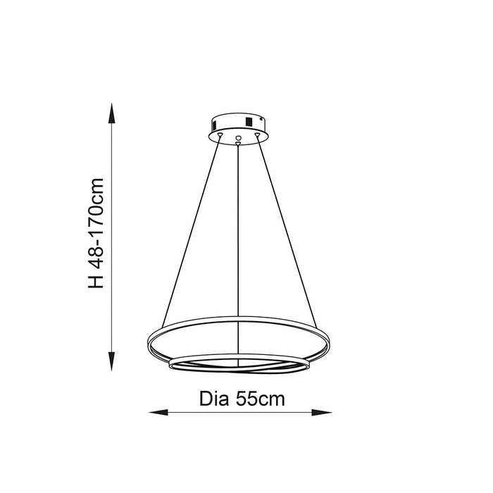 Endon Lighting 72479 Scribble Ring Gold Leaf-Colour IP20 33W 3000K Pendant Light
