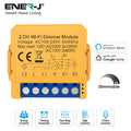 Ener-J Smart WiFi BLE 2 Gang Dimmable Light Switch Module White 300W
