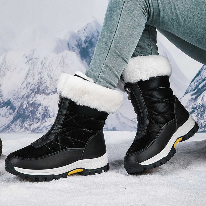 【EU36-42】❄️Zimski ženski škornji iz PU z bombažno in flis podlogo-SI