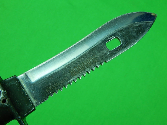 European English British Saw Back Survival Fighting Knife w/ Scabbard