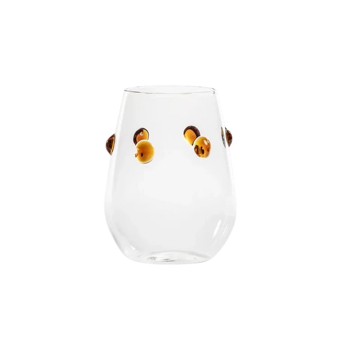 Fantasia Ochre Glass Tumbler by Tania Bulhões