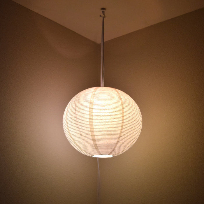 Fine Line Premium Paper Lantern Pendant Light Cord Kit with S14 Pink LED Bulb