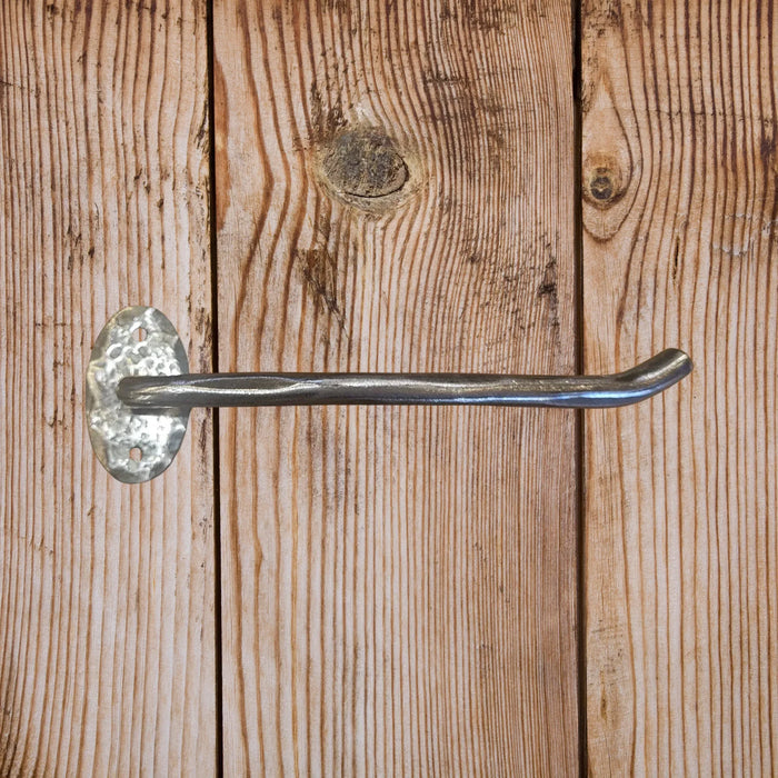 Hammered Iron TP Holder - Oval Backplates - Old West Iron
