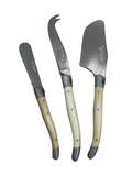 Handcrafted Cheese Knife Set with Bone Handles by Laguiole en Aubrac – Set of 3
