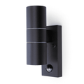 Hispec HSLEDUL/PIR/BLK Coral Up/Down Wall Light with PIR Sensor