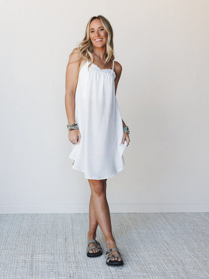 In A Mini Dress - White