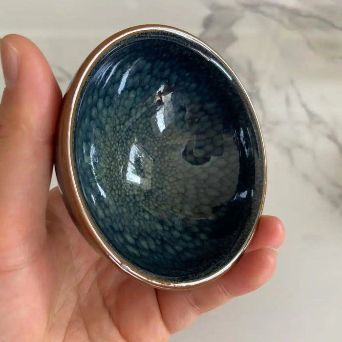 JianZhan Hong / Lan Zhe Hu Ban (Red/Blue Pelican Spot) Tea Cup - photo 2