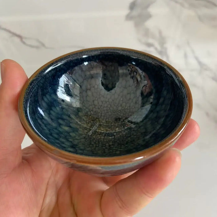 JianZhan Hong / Lan Zhe Hu Ban (Red/Blue Pelican Spot) Tea Cup - photo 5