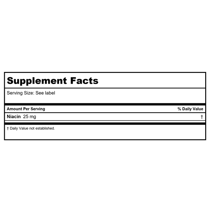Kal Niacin ActivMelt 200mg 200 Micro Tablets  84820 - Supplement Facts panel