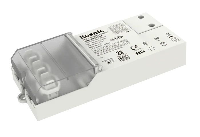 Kosnic DRC40/DA Dimmable Driver: 40W DALI2 1-10V Primary Push Dim Driver