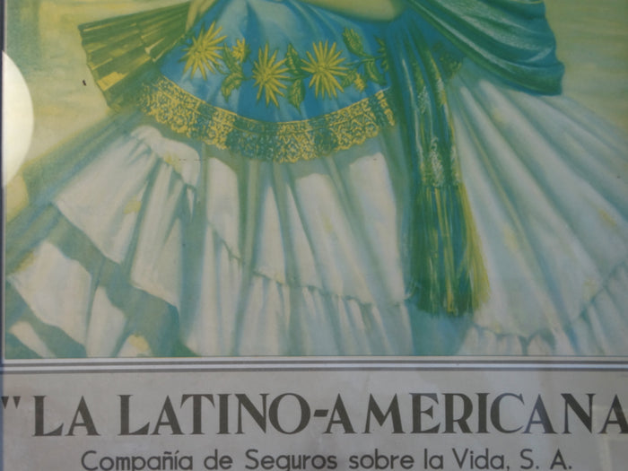 La Latino Americana Calendar Señorita c 1940 Lithograph AP1241