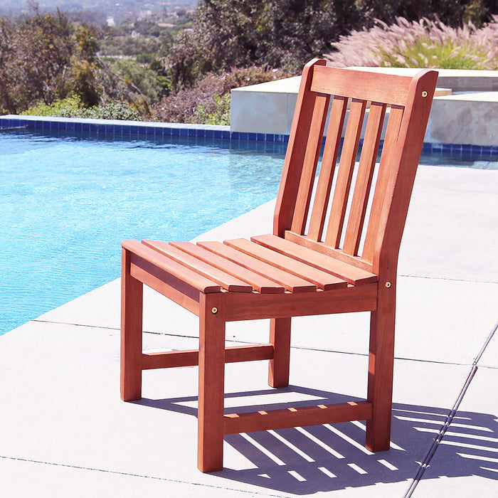 Malibu Eco-friendly Outdoor Hardwood Garden Armless Chair