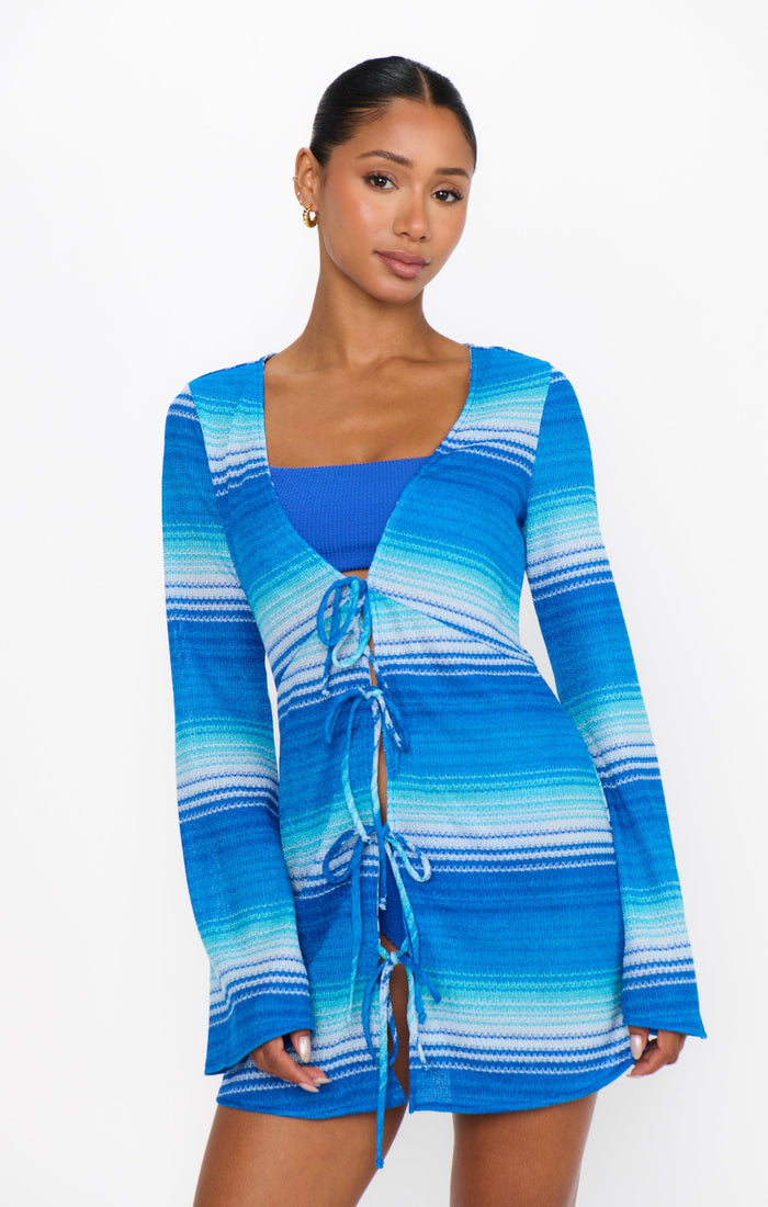 Marisol Coverup ~ Seabreeze Stripe Knit