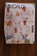 McCalls 9388, Mens, Womens Shirts, Pullover Knit Tops, Uncut Sewing Pattern