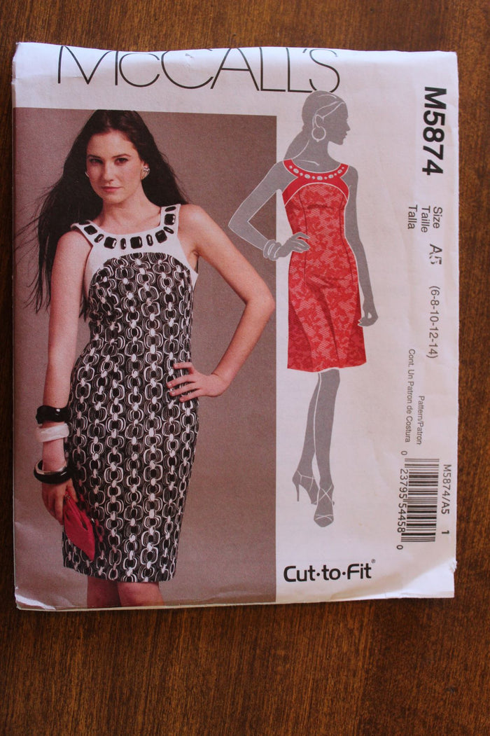 McCalls M5874, Misses Dresses, Lined, Uncut Sewing Pattern