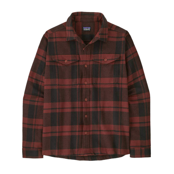 Mens Fjord Flannel Shirt - Powder: Rusty Red