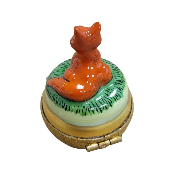 Another view of the Miniature Fox Limoges trinket box