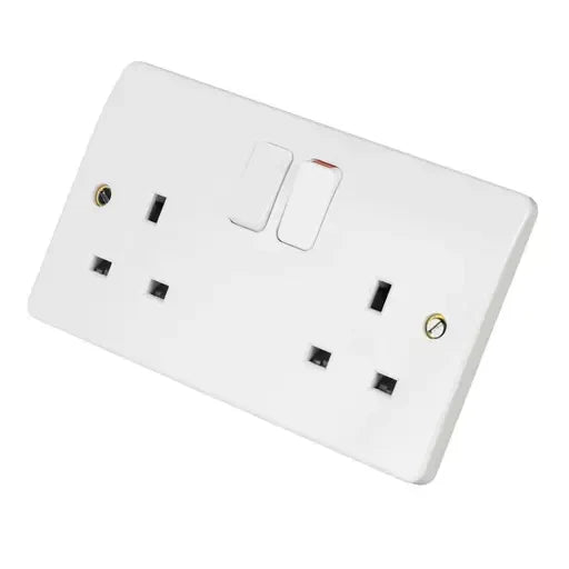 MK Electric K2747STRPWHI5PK Logic Plus White 2G DP Switched Socket w/Screwless Terminals Pack of 5