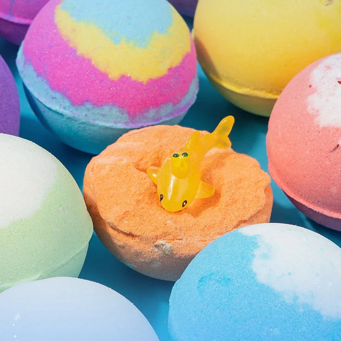 🔥🛁 Naravne kopalne bombe za otroke z mega mehurčki in presenečenjem v notranjosti 🥚✨12 kosov [1 paket]-SI